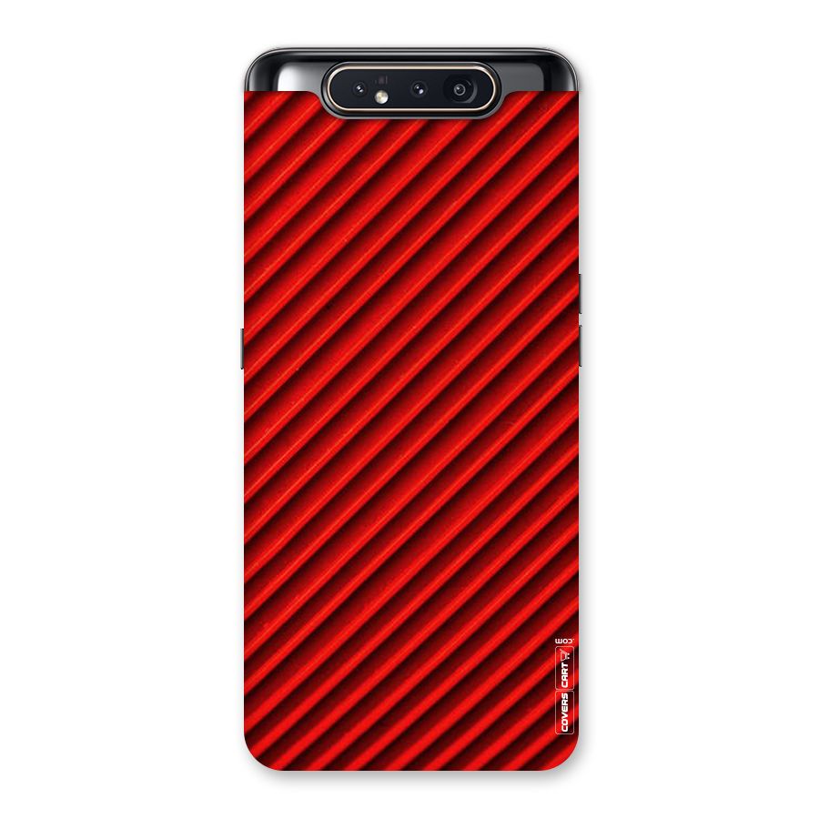 Red Rugged Stripes Back Case for Galaxy A80