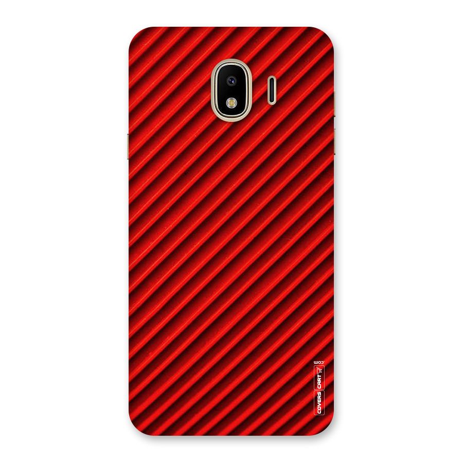 Red Rugged Stripes Back Case for Galaxy J4