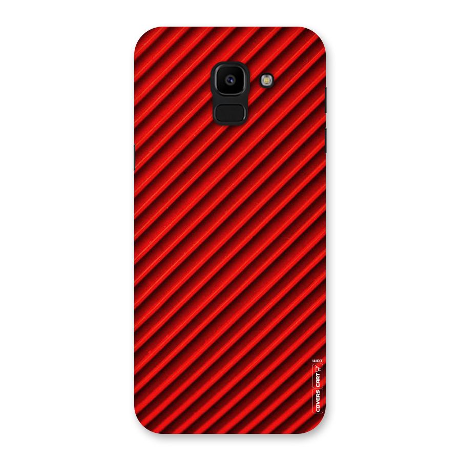 Red Rugged Stripes Back Case for Galaxy J6