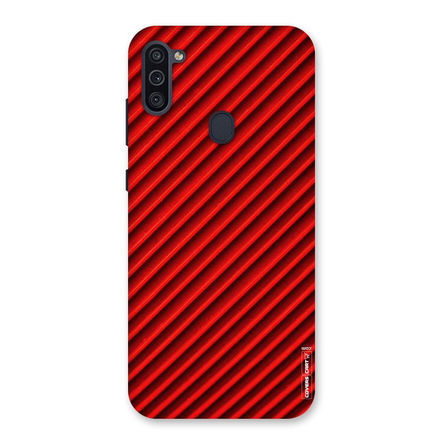 Red Rugged Stripes Back Case for Galaxy M11