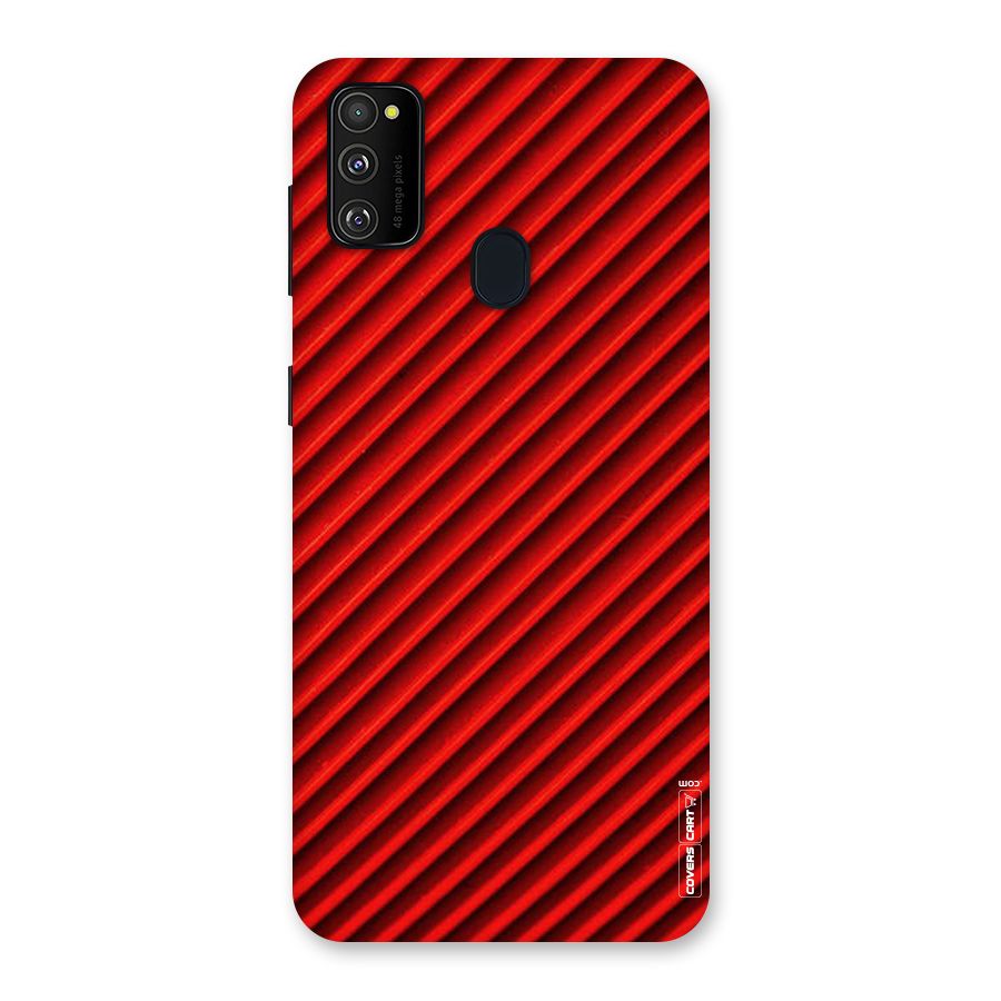 Red Rugged Stripes Back Case for Galaxy M30s