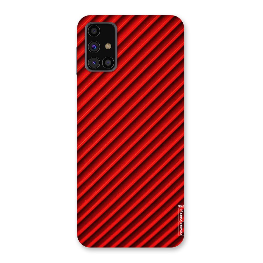 Red Rugged Stripes Back Case for Galaxy M31s