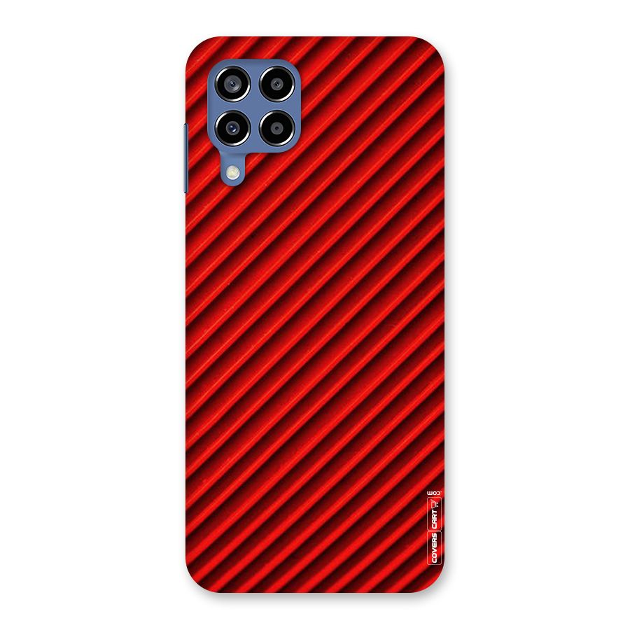 Red Rugged Stripes Back Case for Galaxy M53 5G