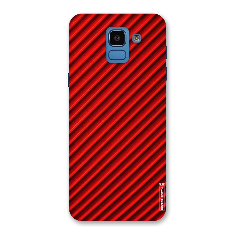 Red Rugged Stripes Back Case for Galaxy On6