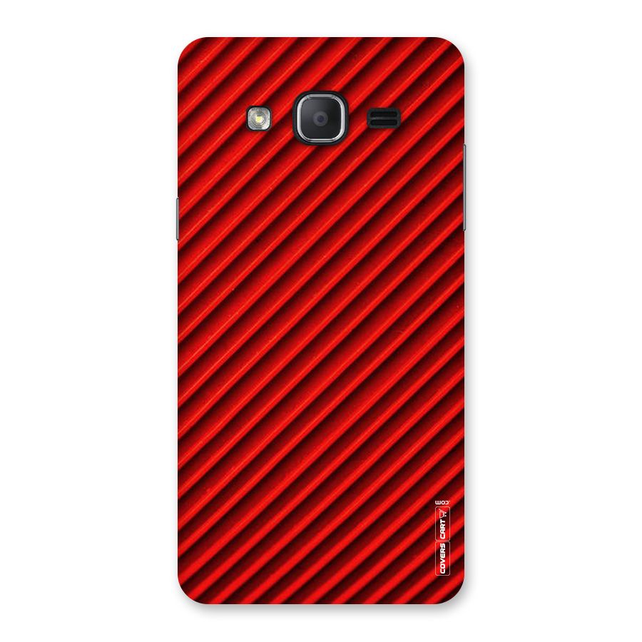 Red Rugged Stripes Back Case for Galaxy On7 2015