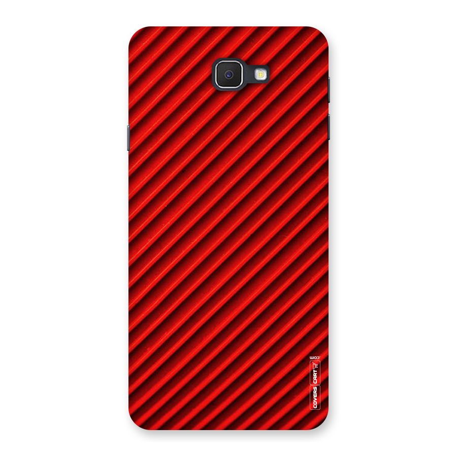 Red Rugged Stripes Back Case for Galaxy On7 2016