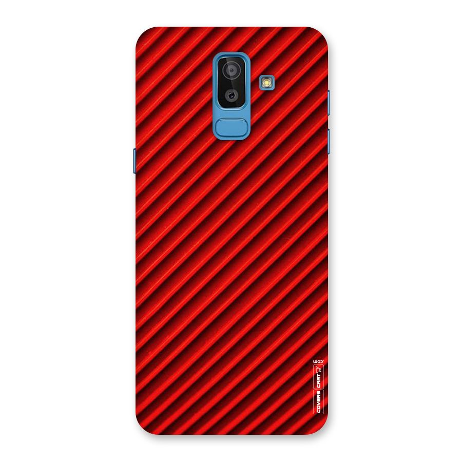 Red Rugged Stripes Back Case for Galaxy On8 (2018)