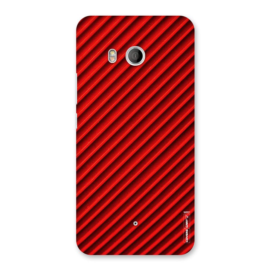 Red Rugged Stripes Back Case for HTC U11