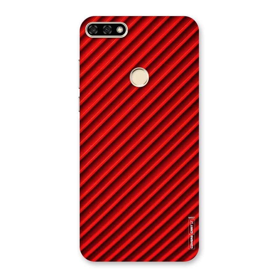 Red Rugged Stripes Back Case for Honor 7A