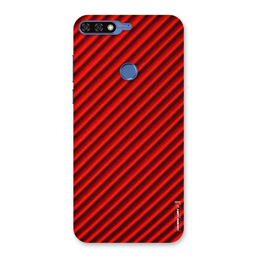 Red Rugged Stripes Back Case for Honor 7C