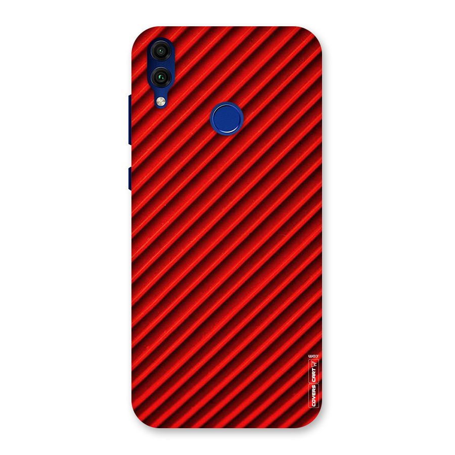 Red Rugged Stripes Back Case for Honor 8C