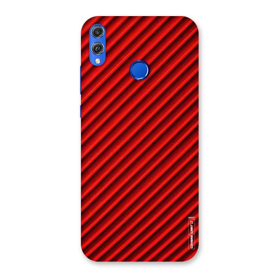 Red Rugged Stripes Back Case for Honor 8X