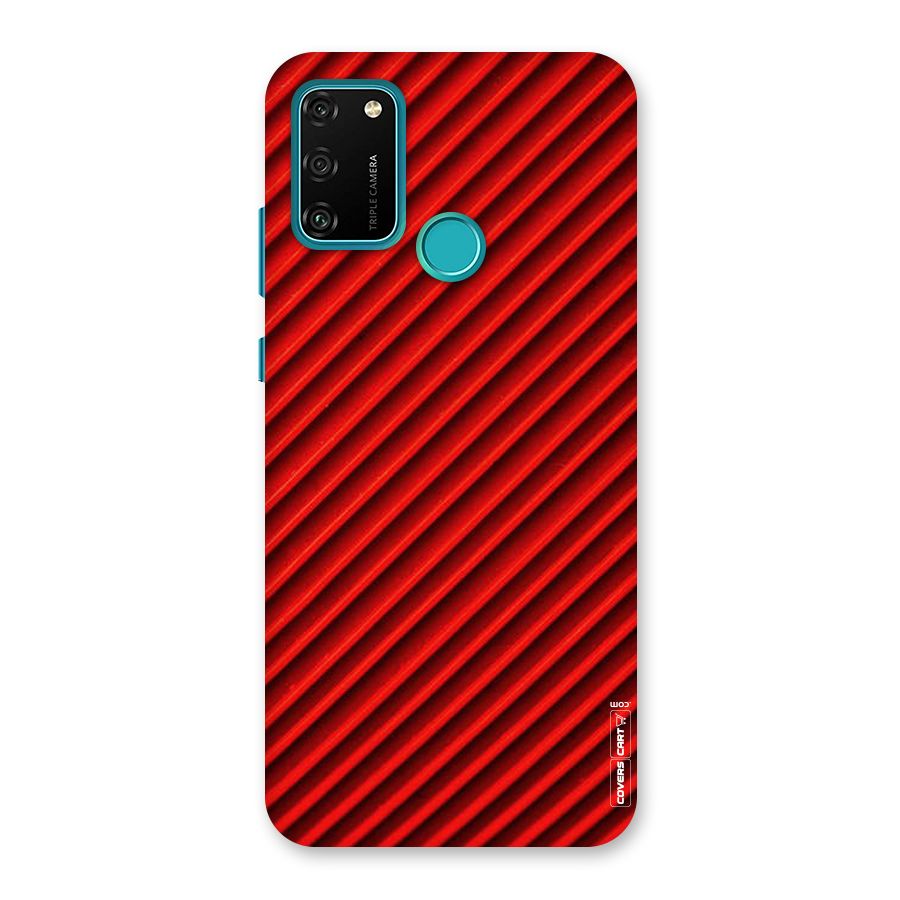 Red Rugged Stripes Back Case for Honor 9A