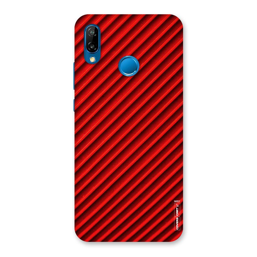 Red Rugged Stripes Back Case for Huawei P20 Lite