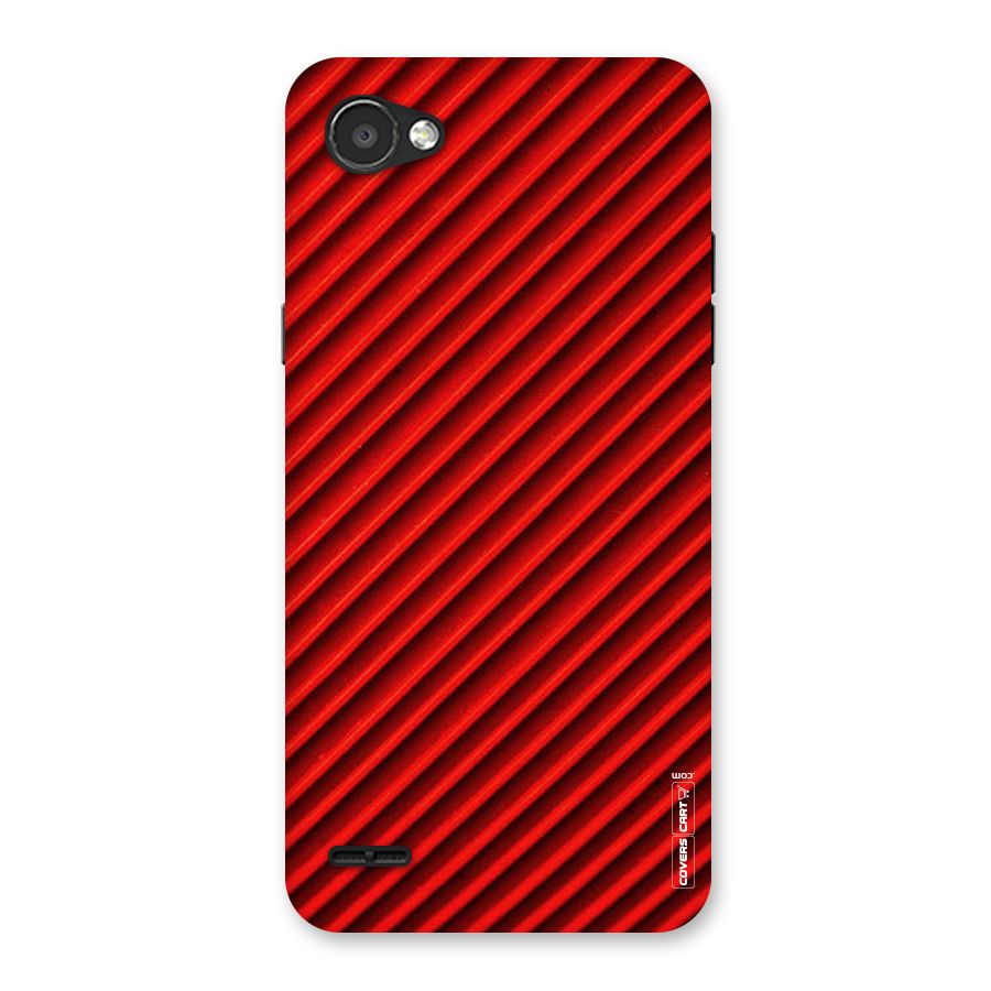 Red Rugged Stripes Back Case for LG Q6