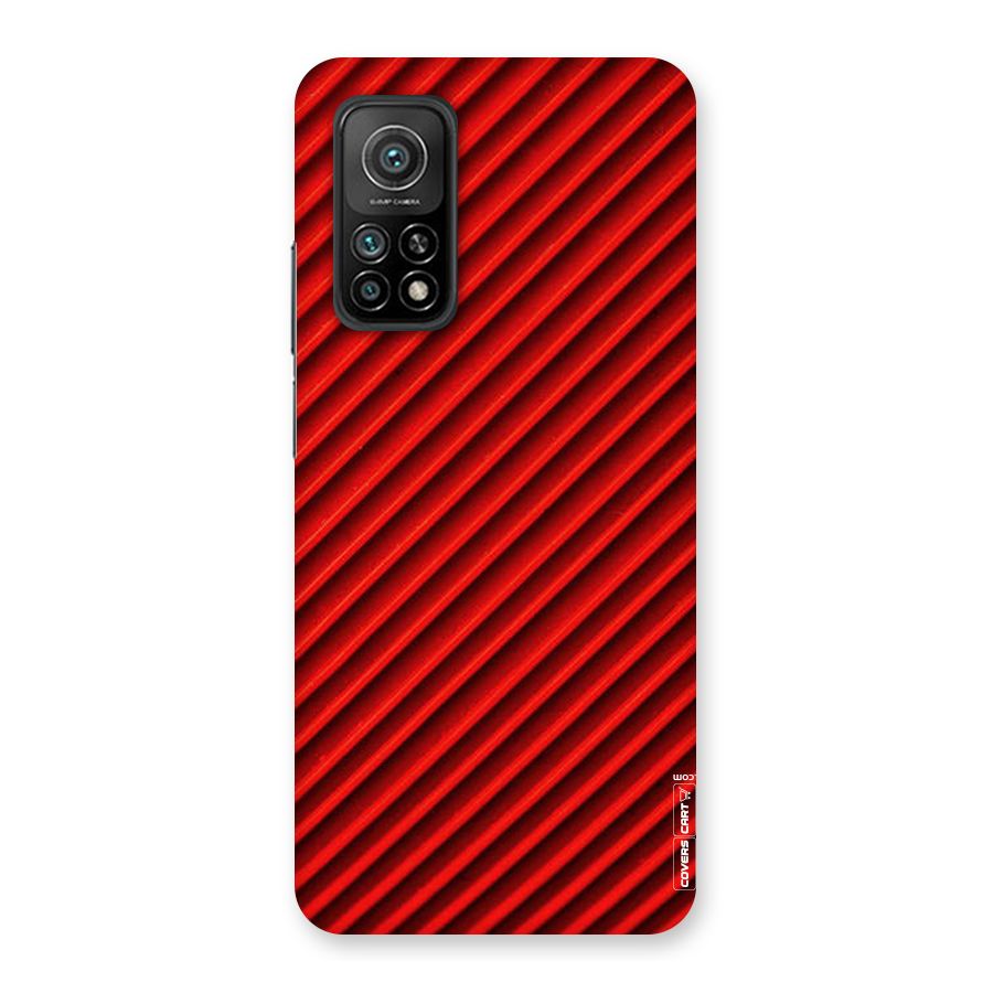Red Rugged Stripes Back Case for Mi 10T 5G