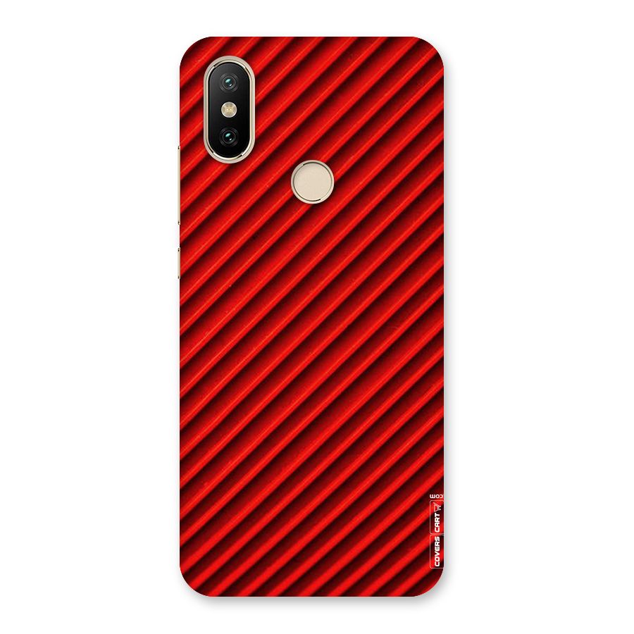 Red Rugged Stripes Back Case for Mi A2