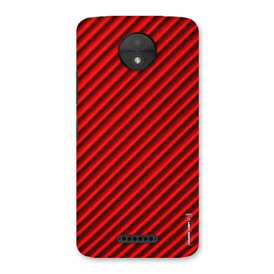 Red Rugged Stripes Back Case for Moto C