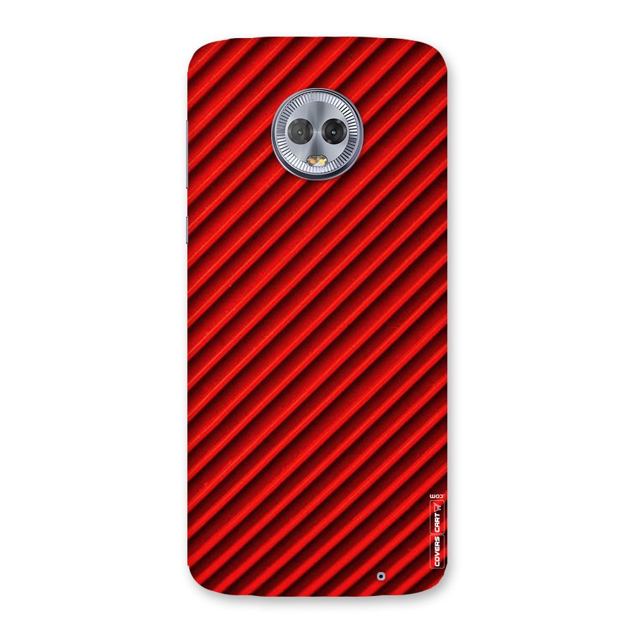 Red Rugged Stripes Back Case for Moto G6 Plus