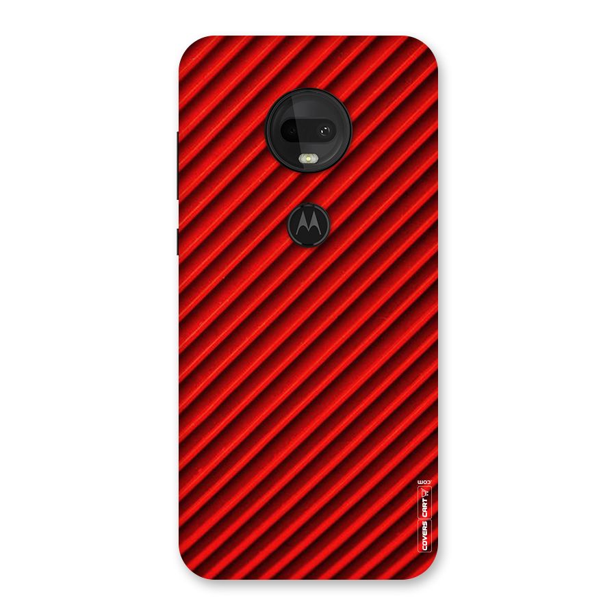 Red Rugged Stripes Back Case for Moto G7