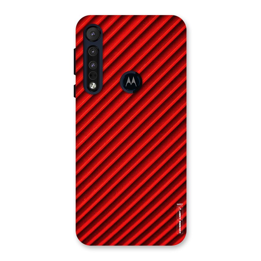 Red Rugged Stripes Back Case for Motorola One Macro