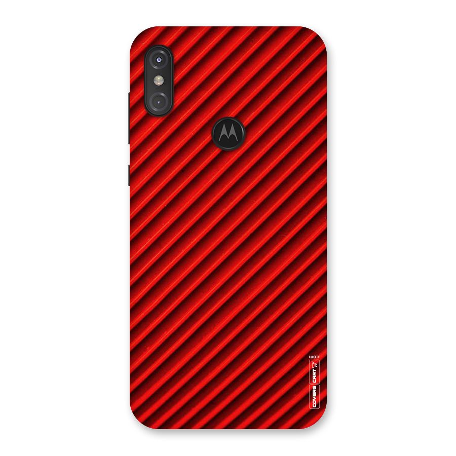Red Rugged Stripes Back Case for Motorola One Power