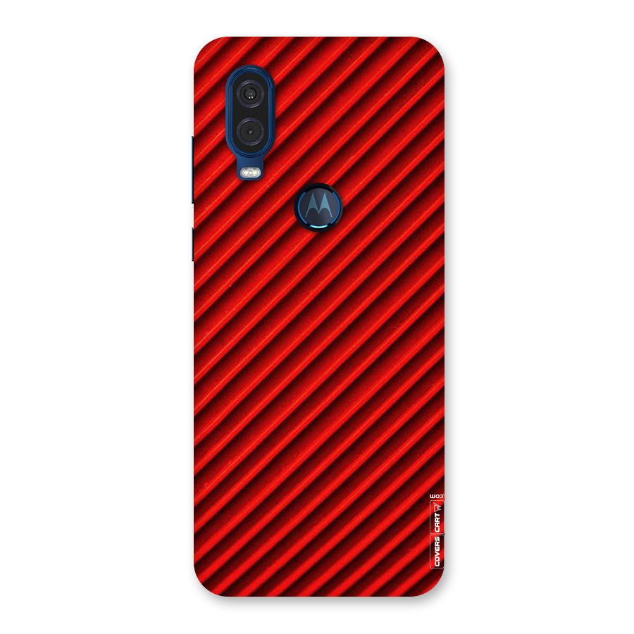 Red Rugged Stripes Back Case for Motorola One Vision