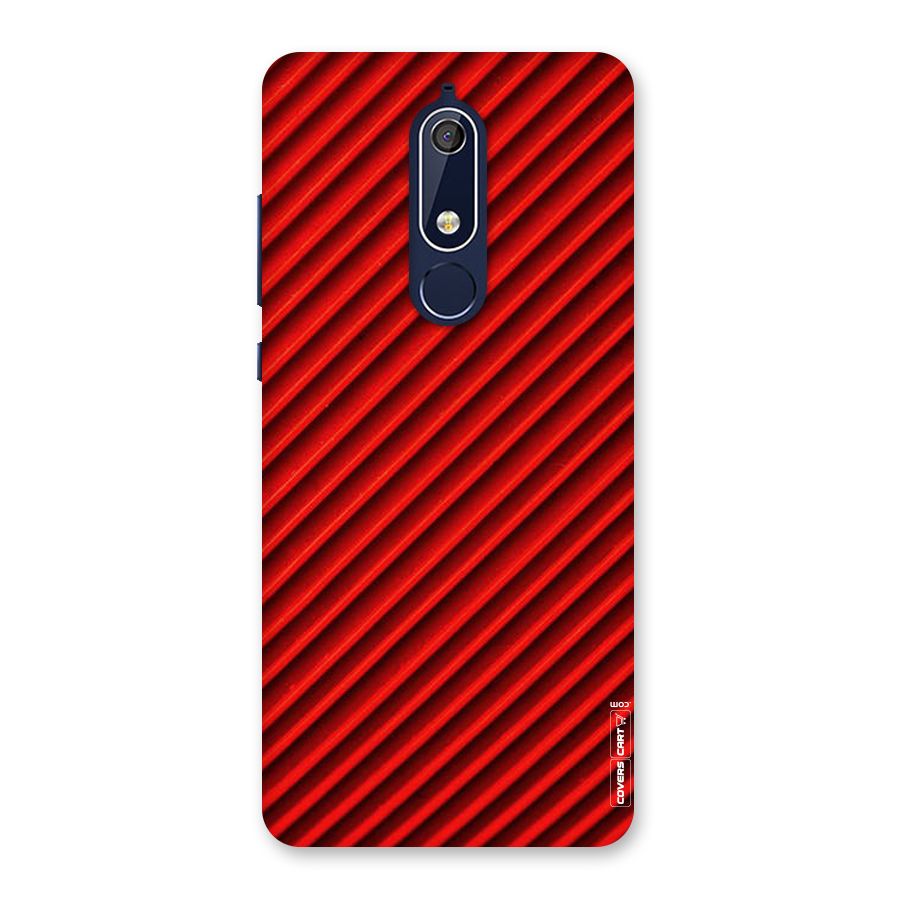 Red Rugged Stripes Back Case for Nokia 5.1