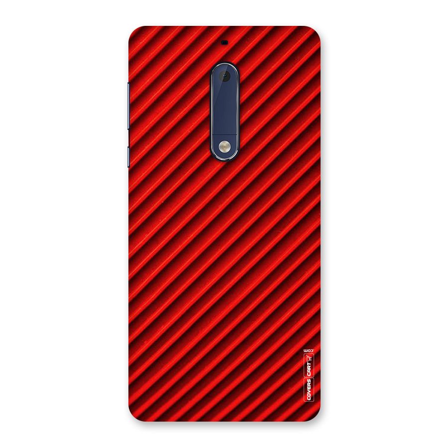 Red Rugged Stripes Back Case for Nokia 5