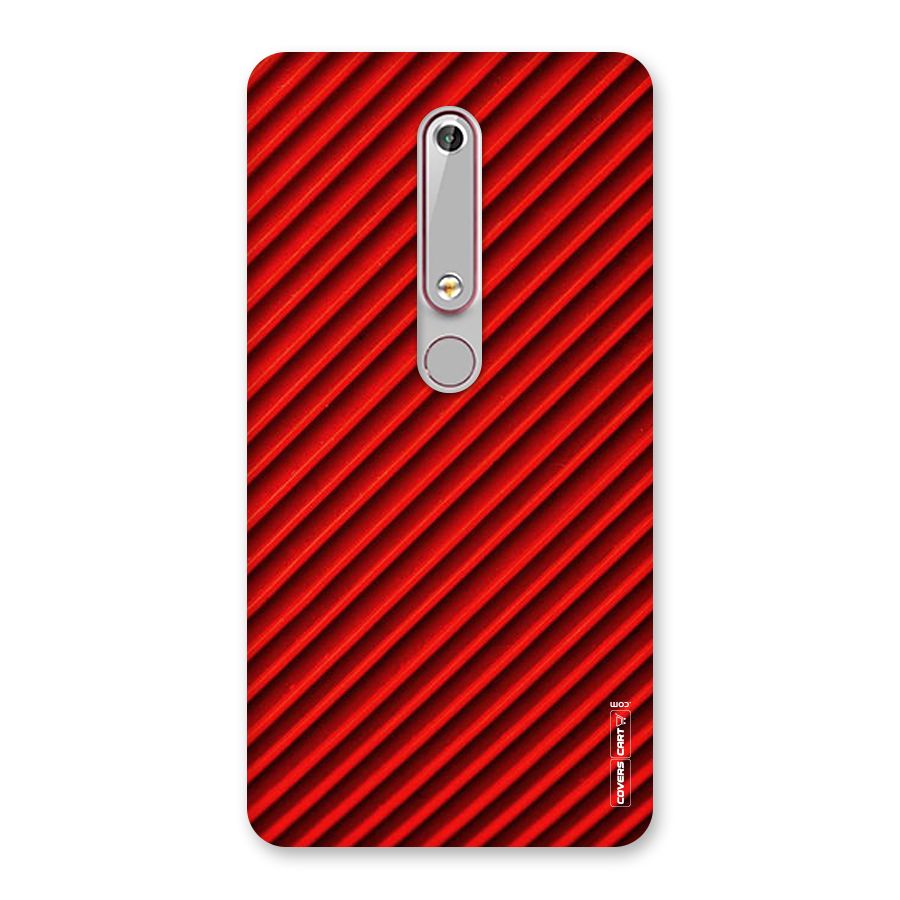 Red Rugged Stripes Back Case for Nokia 6.1