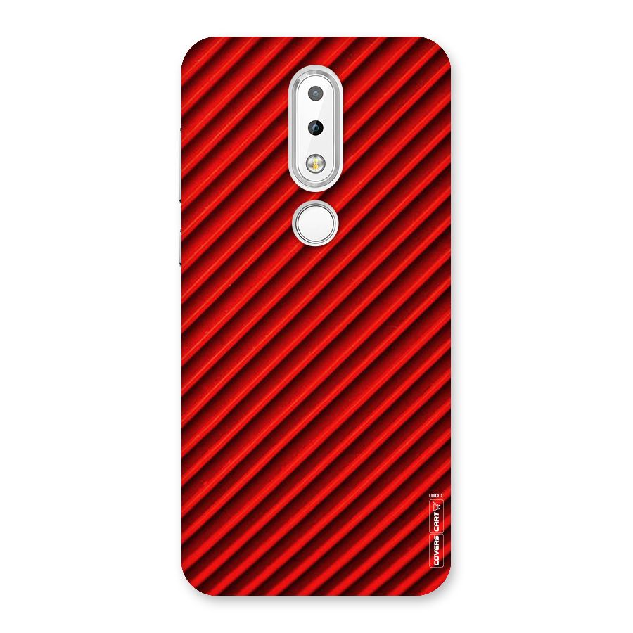 Red Rugged Stripes Back Case for Nokia 6.1 Plus
