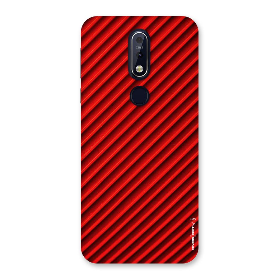 Red Rugged Stripes Back Case for Nokia 7.1