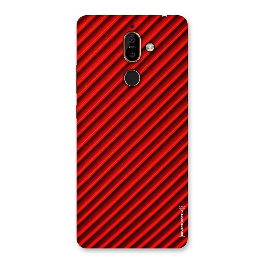 Red Rugged Stripes Back Case for Nokia 7 Plus