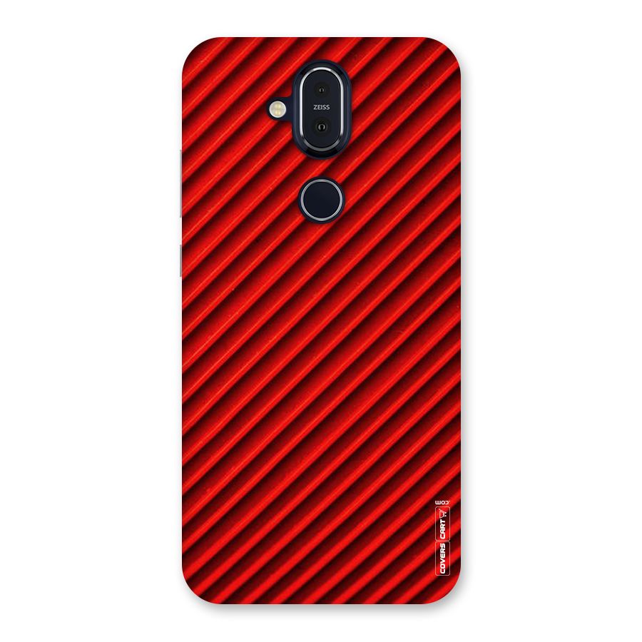 Red Rugged Stripes Back Case for Nokia 8.1