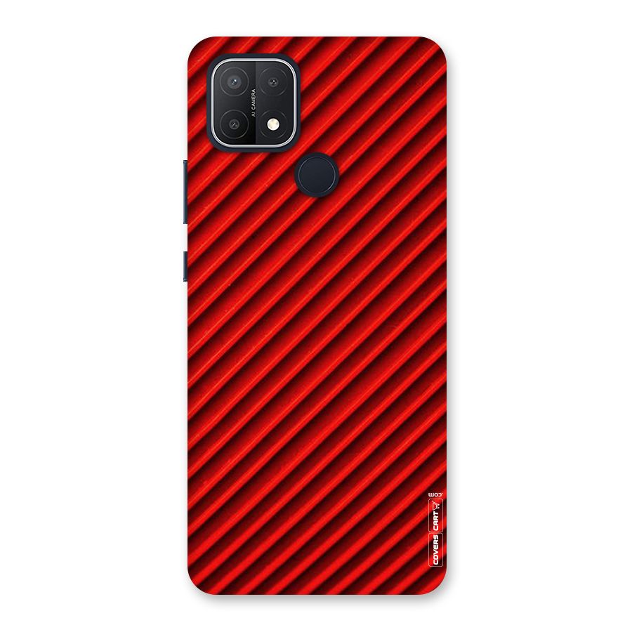 Red Rugged Stripes Back Case for Oppo A15s