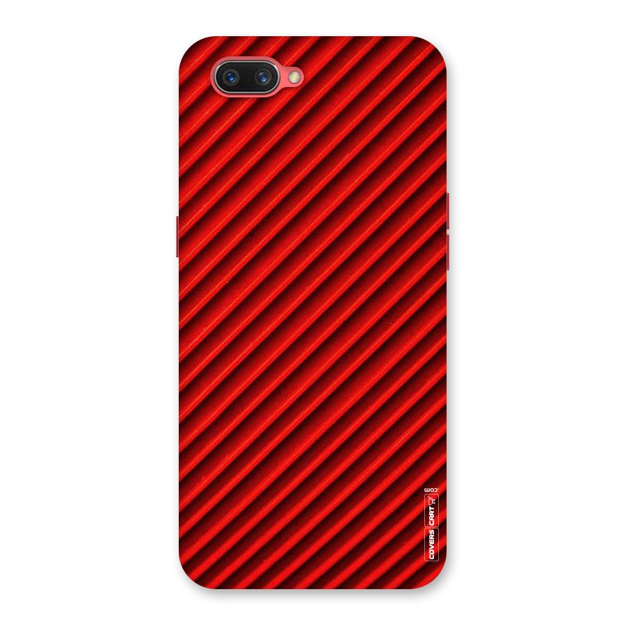 Red Rugged Stripes Back Case for Oppo A3s
