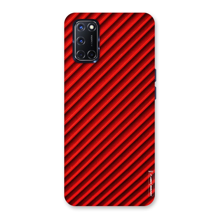 Red Rugged Stripes Back Case for Oppo A52