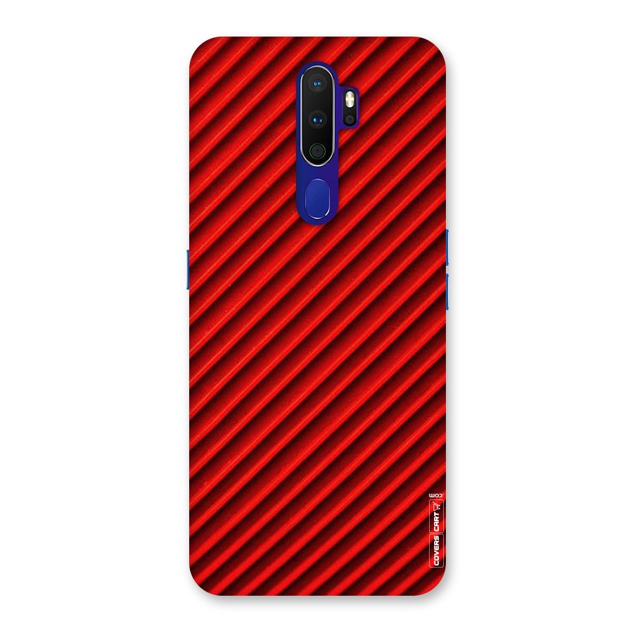 Red Rugged Stripes Back Case for Oppo A9 (2020)