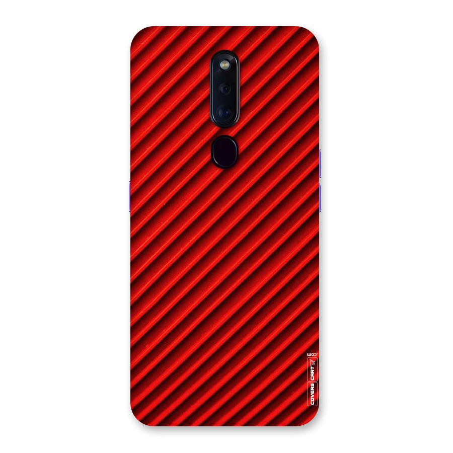 Red Rugged Stripes Back Case for Oppo F11 Pro