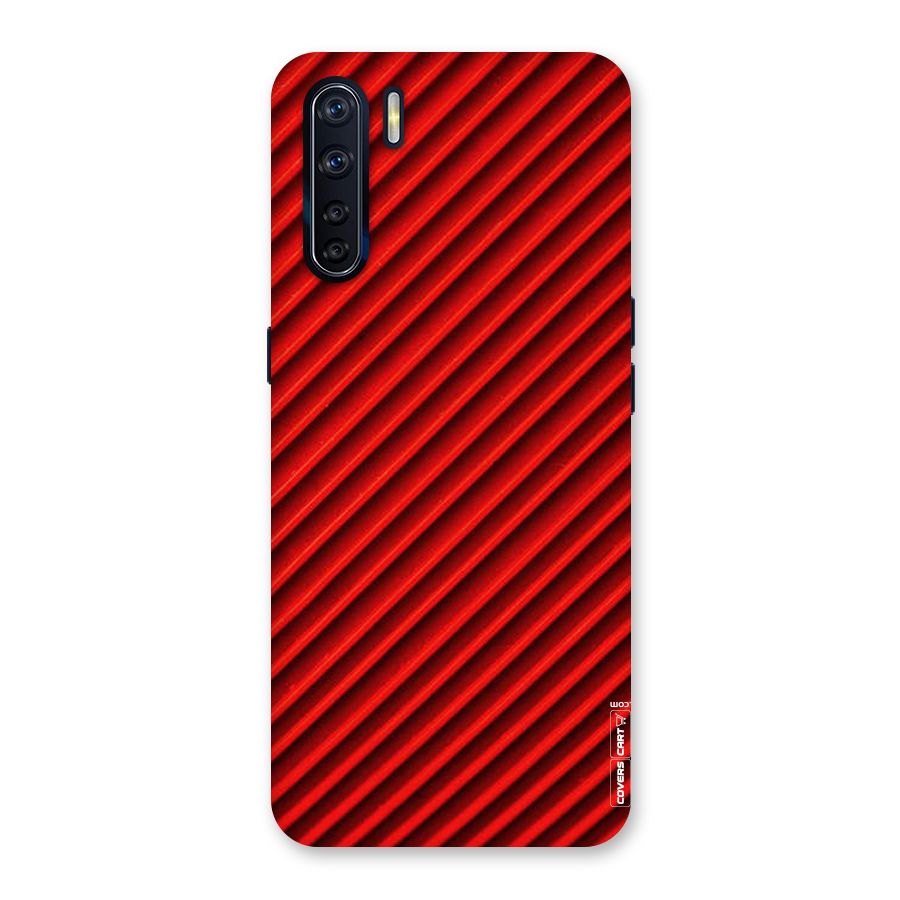 Red Rugged Stripes Back Case for Oppo F15