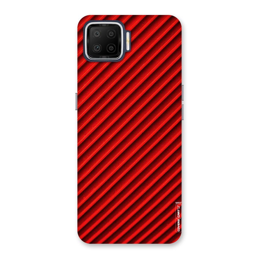 Red Rugged Stripes Back Case for Oppo F17