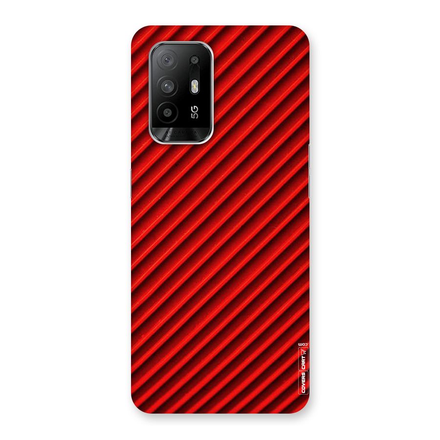 Red Rugged Stripes Back Case for Oppo F19 Pro Plus 5G