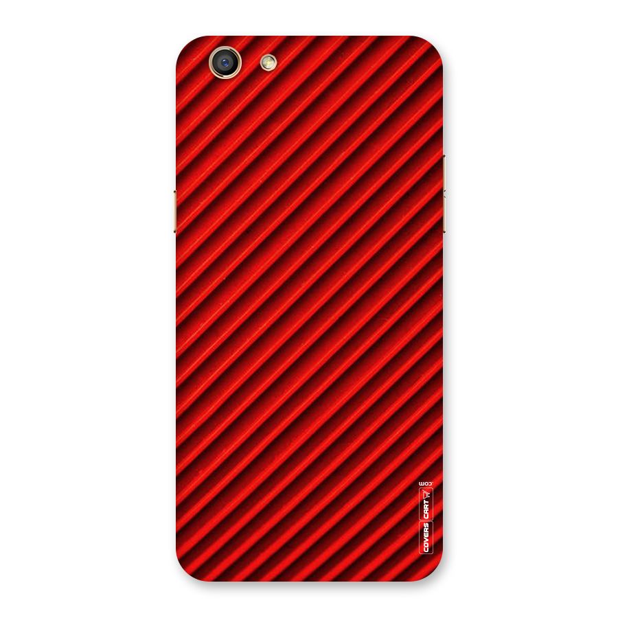 Red Rugged Stripes Back Case for Oppo F3