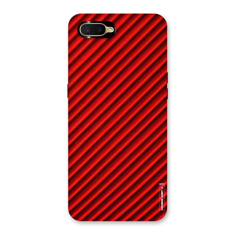 Red Rugged Stripes Back Case for Oppo K1