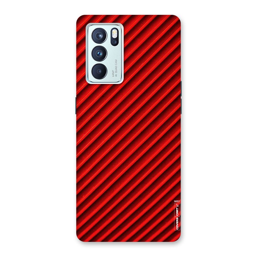 Red Rugged Stripes Back Case for Oppo Reno6 Pro 5G