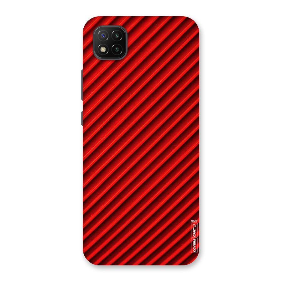 Red Rugged Stripes Back Case for Poco C3