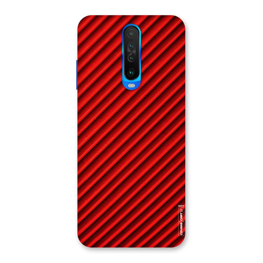 Red Rugged Stripes Back Case for Poco X2