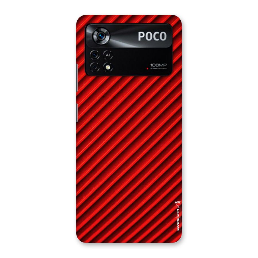 Red Rugged Stripes Back Case for Poco X4 Pro 5G
