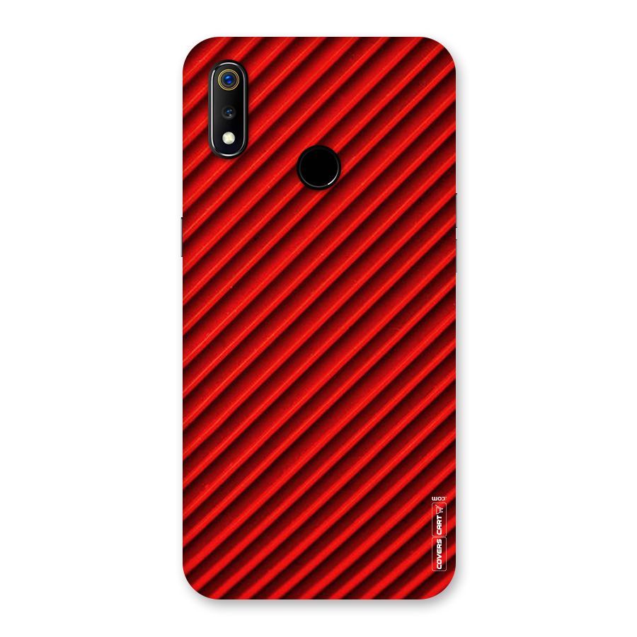 Red Rugged Stripes Back Case for Realme 3