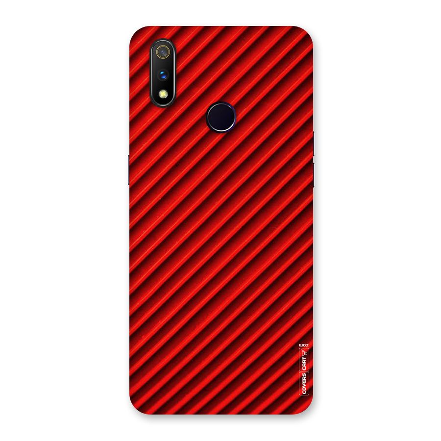 Red Rugged Stripes Back Case for Realme 3 Pro